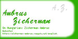 ambrus zicherman business card